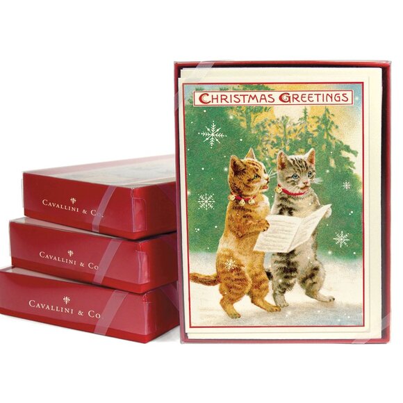 Cavallini & Co. Christmas Cats Christmas Boxed Notecards - Picture 1 of 3